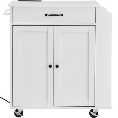 Kücheninselwagen, Rollschrank auf Rädern mit Ladestation