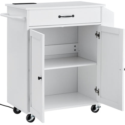 Kücheninselwagen, Rollschrank auf Rädern mit Ladestation