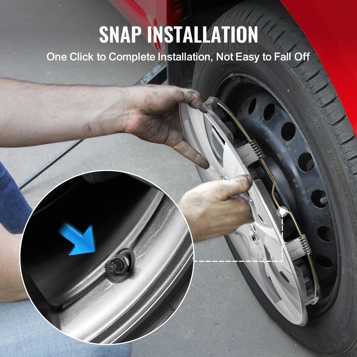 16" wheel rim protection hub caps Set of 4 robust hub caps for all weather