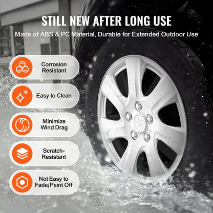 16" wheel rim protection hub caps Set of 4 robust hub caps for all weather