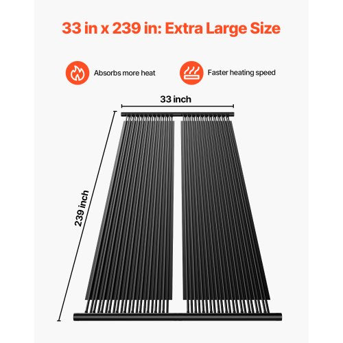 Solar-Poolheizung, 2,75 x 20 Fuß, oberirdisches Pool-Heizsystem (2 Paneele) | EU