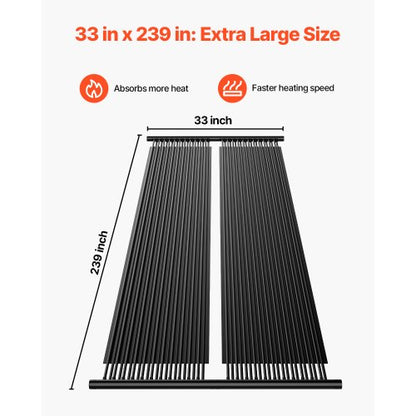 Solar-Poolheizung, 2,75 x 20 Fuß, oberirdisches Pool-Heizsystem (2 Paneele) | EU