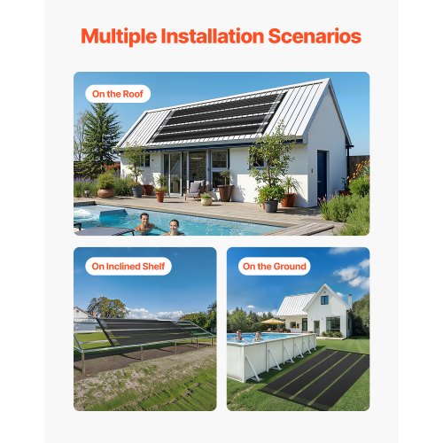 Solar-Poolheizung, 2,75 x 20 Fuß, oberirdisches Pool-Heizsystem (2 Paneele) | EU