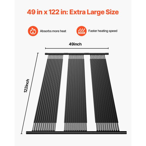 Solar Pool Heater 4 x 10 ft Above Ground Pool Heating System (4 Panels) | EU