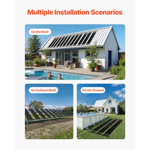 Solar Pool Heater 4 x 10 ft Above Ground Pool Heating System (4 Panels) | EU
