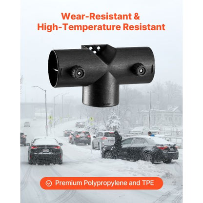 Dieselvärmarkontakt, 59 mm tillbehör till dieselvärmarkanalkontakt, T-formade 3-vägs luftventilskontakter med 2 90° roterbara ventiler, svarta skarvkopplingar för 2KW dieselvärmare |  EU