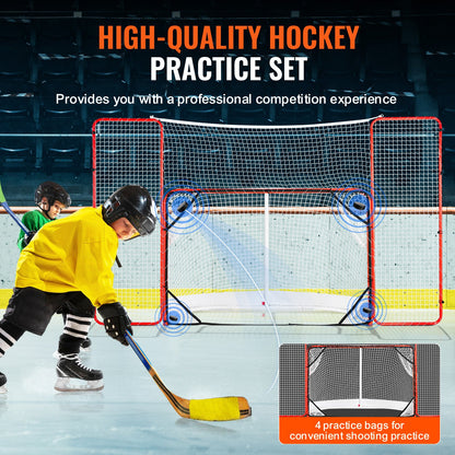 Hockey Goal med Backstop och Targets Street Outdoor Steel Hockey Net 72