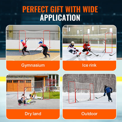 Hockey Goal med Backstop och Targets Street Outdoor Steel Hockey Net 72