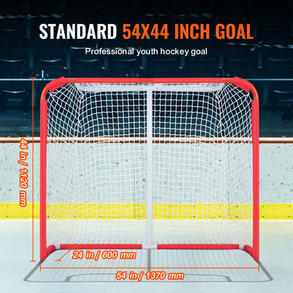 Youth Street Hockey Net Indoor Outdoor Steel Hockey Goal for Kids 54"x44