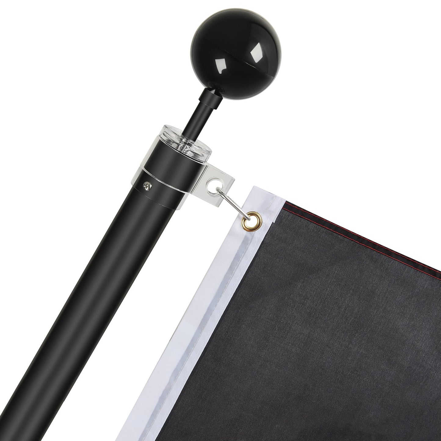 20FT Telescopic Flagpole Kit Heavy Duty Aluminum Flagpole German Black