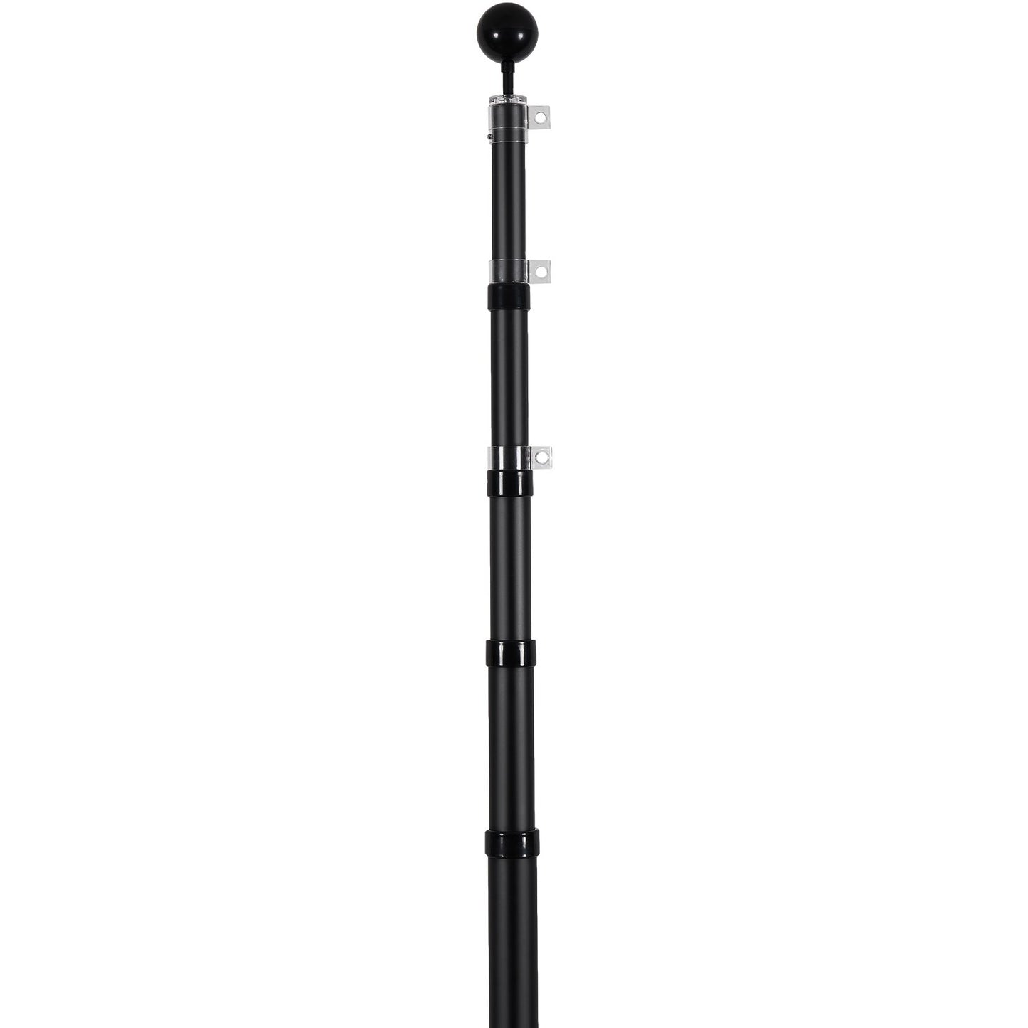 25FT teleskopisk flaggstångssats Heavy Duty flaggstång i aluminium tysk svart