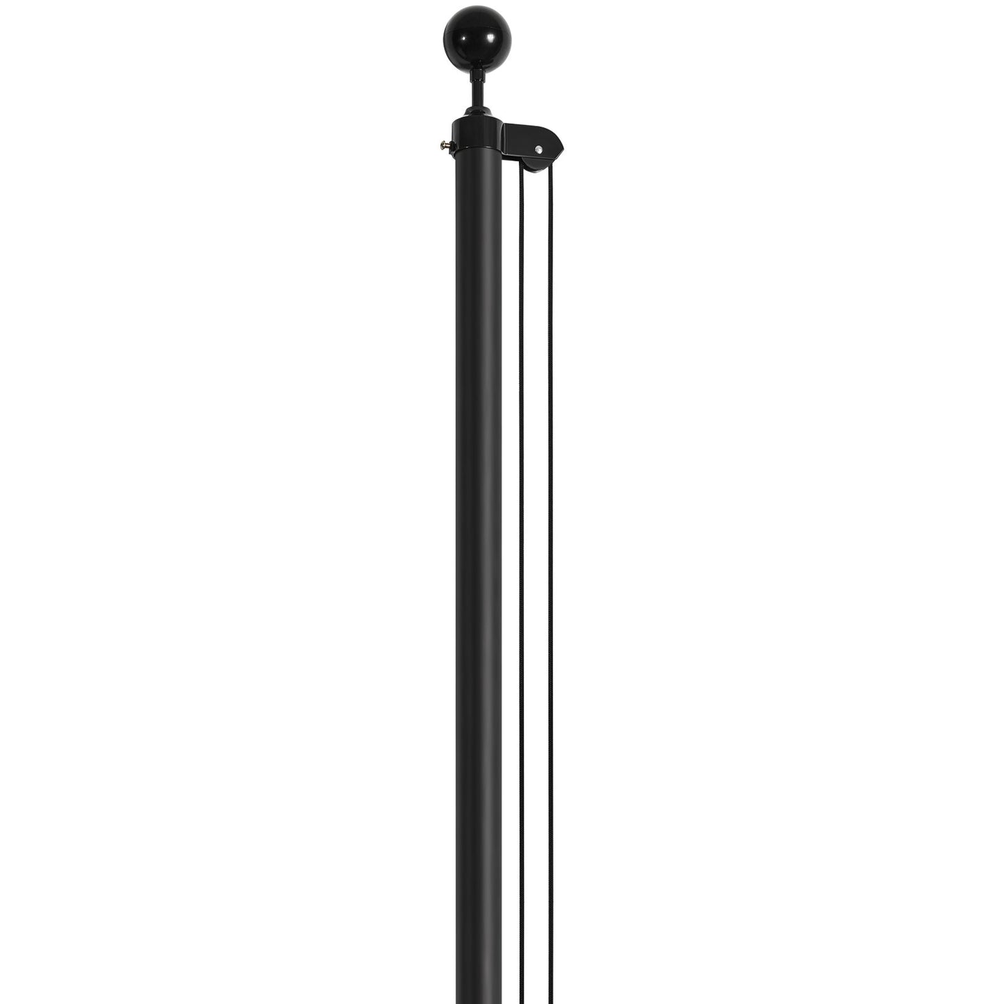 25FT löstagbar flaggstångssats Heavy Duty flaggstång i aluminium Svart