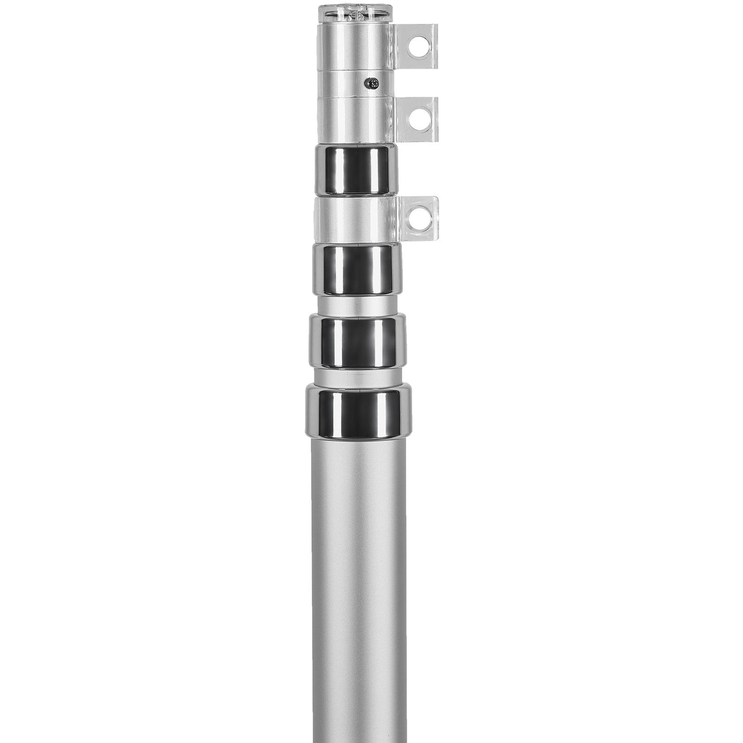20FT teleskopisk flaggstångssats Heavy Duty flaggstång i aluminium tyskt silver