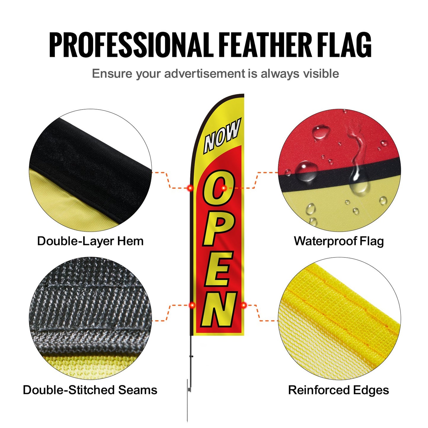 Open Flags for Business Advertising Feather Flag Kit Open Look Välkommen