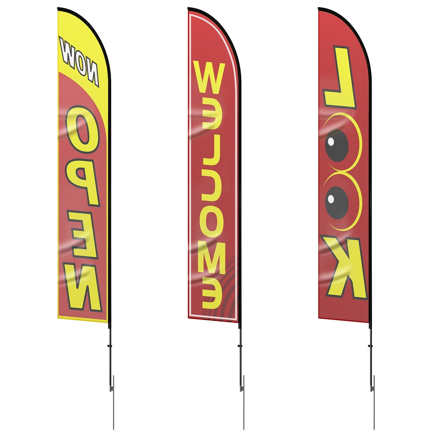 Open Flags for Business Advertising Feather Flag Kit Open Look Välkommen