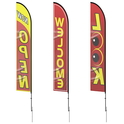 Open Flags for Business Advertising Feather Flag Kit Open Look Välkommen