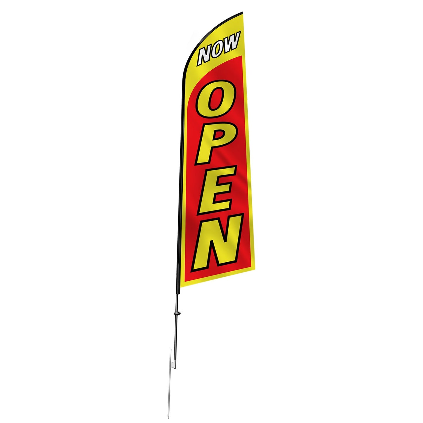 Öppna flaggor för företagsreklamflaggor för yttre bannerflagga och stolpe