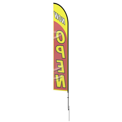 Öppna flaggor för företagsreklamflaggor för yttre bannerflagga och stolpe