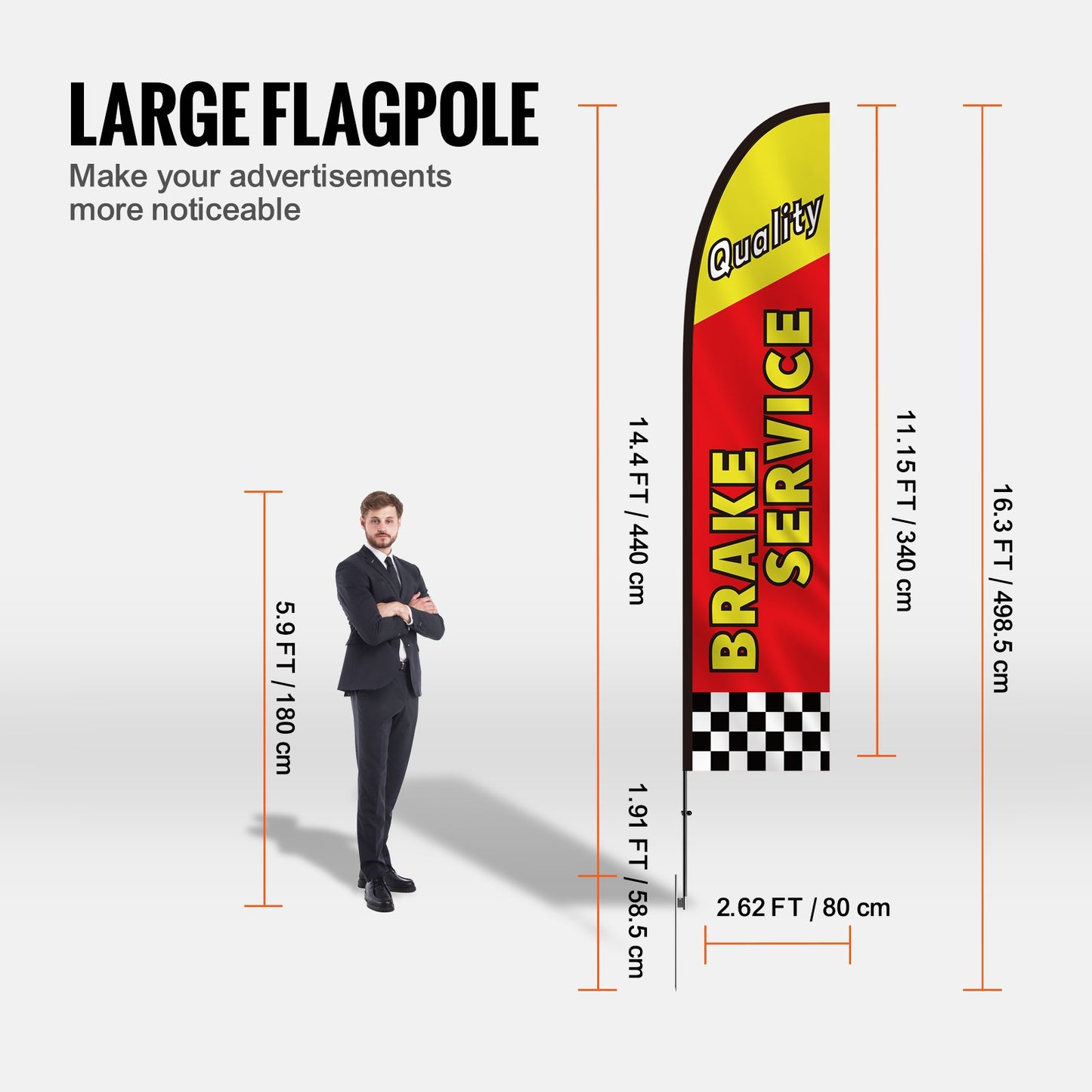 Auto Repair Advertising Feather Flag Kit Swooper Flags and Poles 16,3 FT