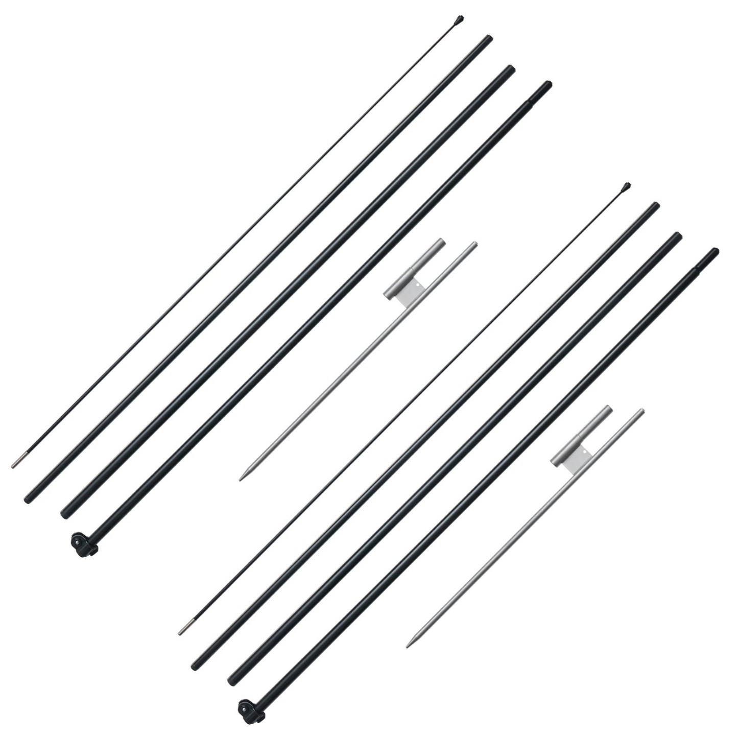 Feather Flag Pole Kit 2-pack Swooper flaggstång 16,3 fot med markinsatser