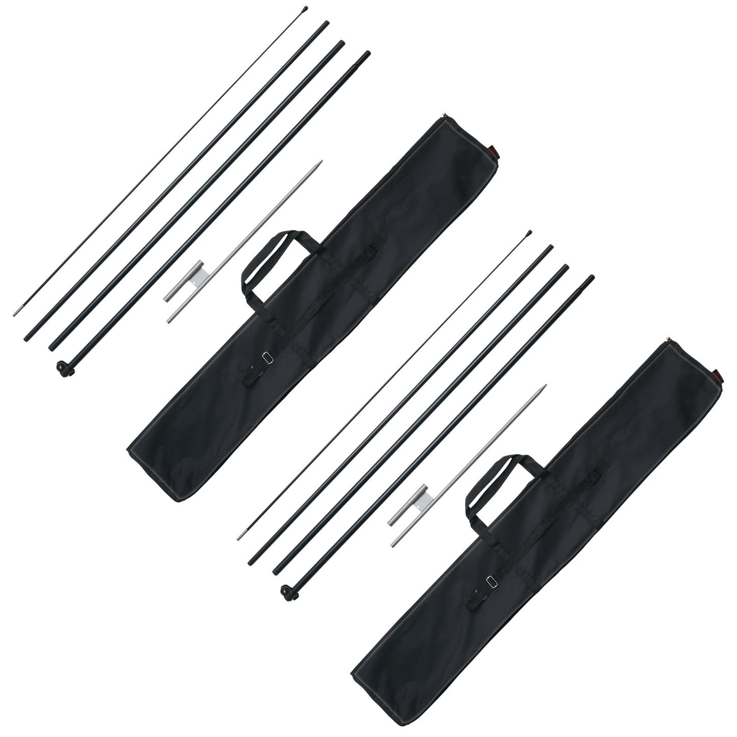 Feather Flag Pole Kit 2-pack Swooper flaggstång 16,3 fot med markinsatser