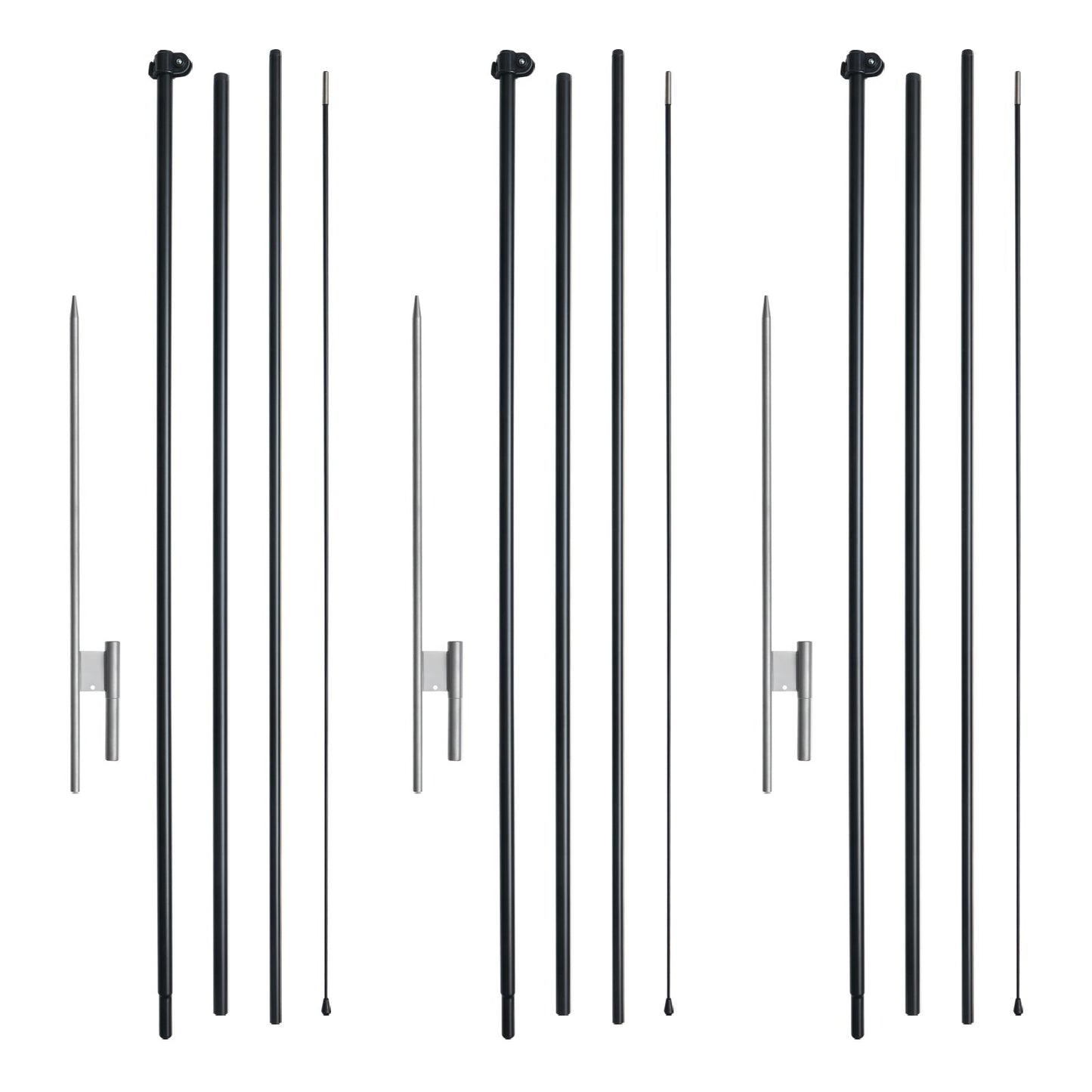 Feather Flag Pole Kit 3-pack Swooper flaggstång 16,3 fot med markinsatser
