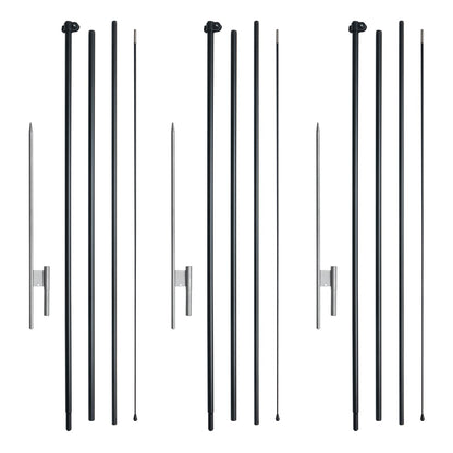 Feather Flag Pole Kit 3-pack Swooper flaggstång 16,3 fot med markinsatser