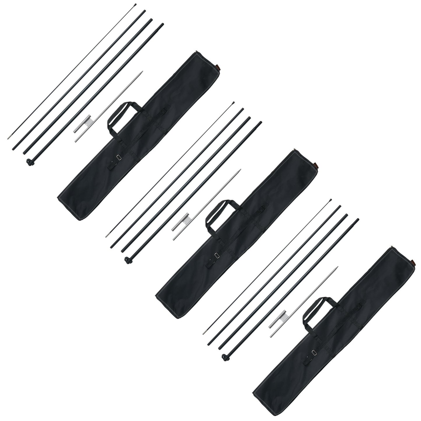 Feather Flag Pole Kit 3-pack Swooper flaggstång 16,3 fot med markinsatser