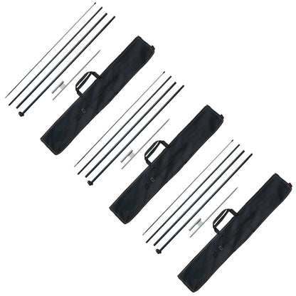 Feather Flag Pole Kit 3-pack Swooper flaggstång 16,3 fot med markinsatser