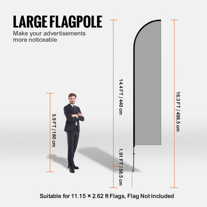Fjäder flaggstångssats 4-pack Swooper flaggstång 16,3 fot med markinsatser