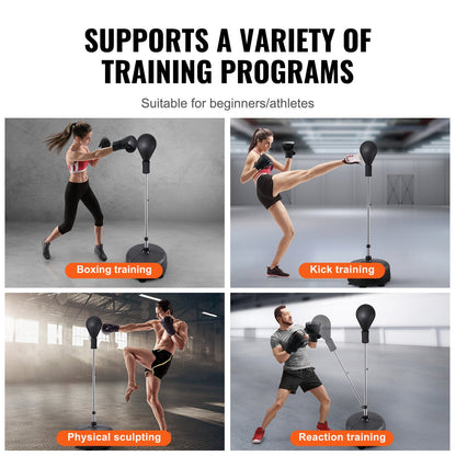 Punching Bag, Reflex Boxing Bag for Teenagers and Adults, Height Adjustable Free Standing Strike Bag Set with Boxing Gloves and Stand, Speed Bag for Training, Boxing Equipment, Stress Relief and Fitness