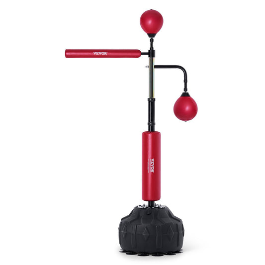 Boxing Speed Trainer, boxningssäck med stativ, reflex boxningsväska för tonåringar och vuxna, höjdjusterbar Free Standing Strike Bag Set med handskar, Workout Speed Bag för träning hemmagym, Röd