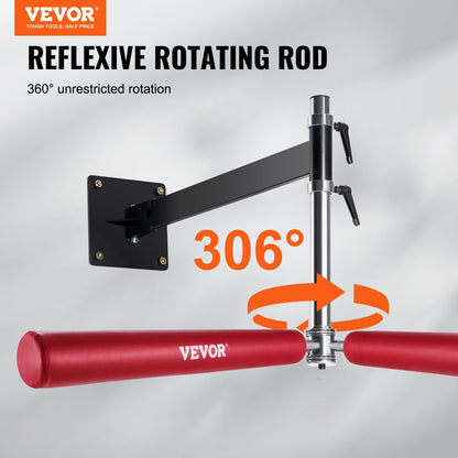 Wall Mount Boxing Spinning Bar, Justerbar Punching Spinning Bar, Boxing Speed Trainer med handskar, Red Reflex Boxing Bar, Boxning Träningsutrustning för Kickboxning, MMA, Stress Relief & Fitness