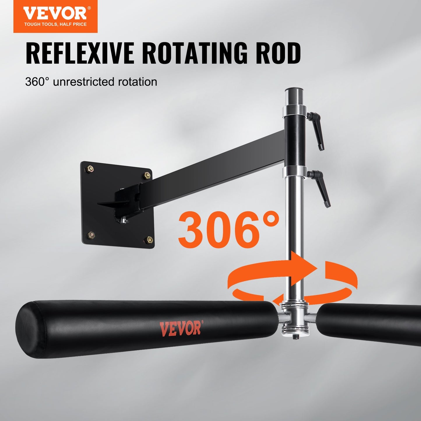 Wall Mount Boxing Spinning Bar, Adjustable Punching Spinning Bar, Boxing Speed Trainer with Gloves, Black Reflex Boxing Bar, Boxing Training Equipment for Kickboxing, MMA, Stress Relief, Fitness