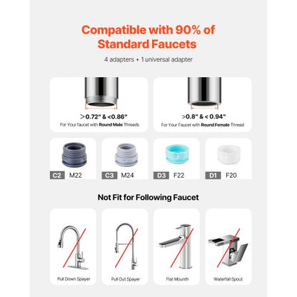 Faucet Mounted Water Filter Sink Water Purifier for Kitchen White Vertical