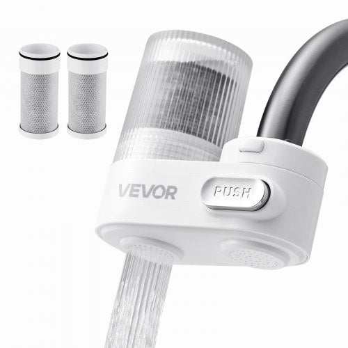 Faucet Mounted Water Filter Sink Water Purifier for Kitchen White Vertical