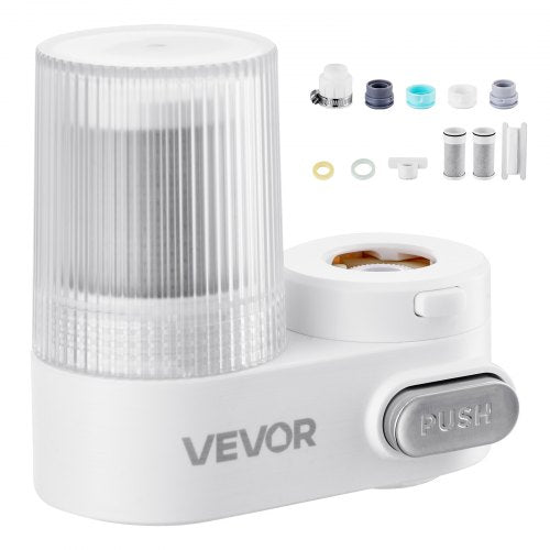 Faucet Mounted Water Filter Sink Water Purifier for Kitchen White Vertical