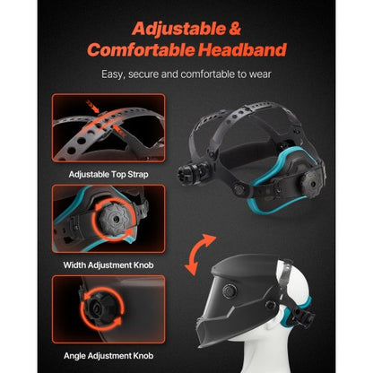 svetshjälm automatisk nedbländning, 100 x 80 mm svetshuva i äkta färg, soldriven svetsmask med 4 ljusbågssensorer, bred skugga 4/5-9/9-13 för TIG MIG-svetsning, skärning och slipning - METIS-serien |  EU