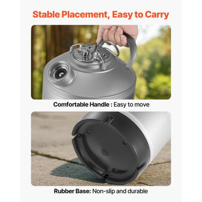 Rengöringsfat, 6,5L Fatledningsrengöringskit med D-kopplingsanslutning och gummibas, Ölledningsrengöring Används för rengöring av ölledningar, 304 rostfritt stål Kegerator ölledningsrengöringskit |  EU