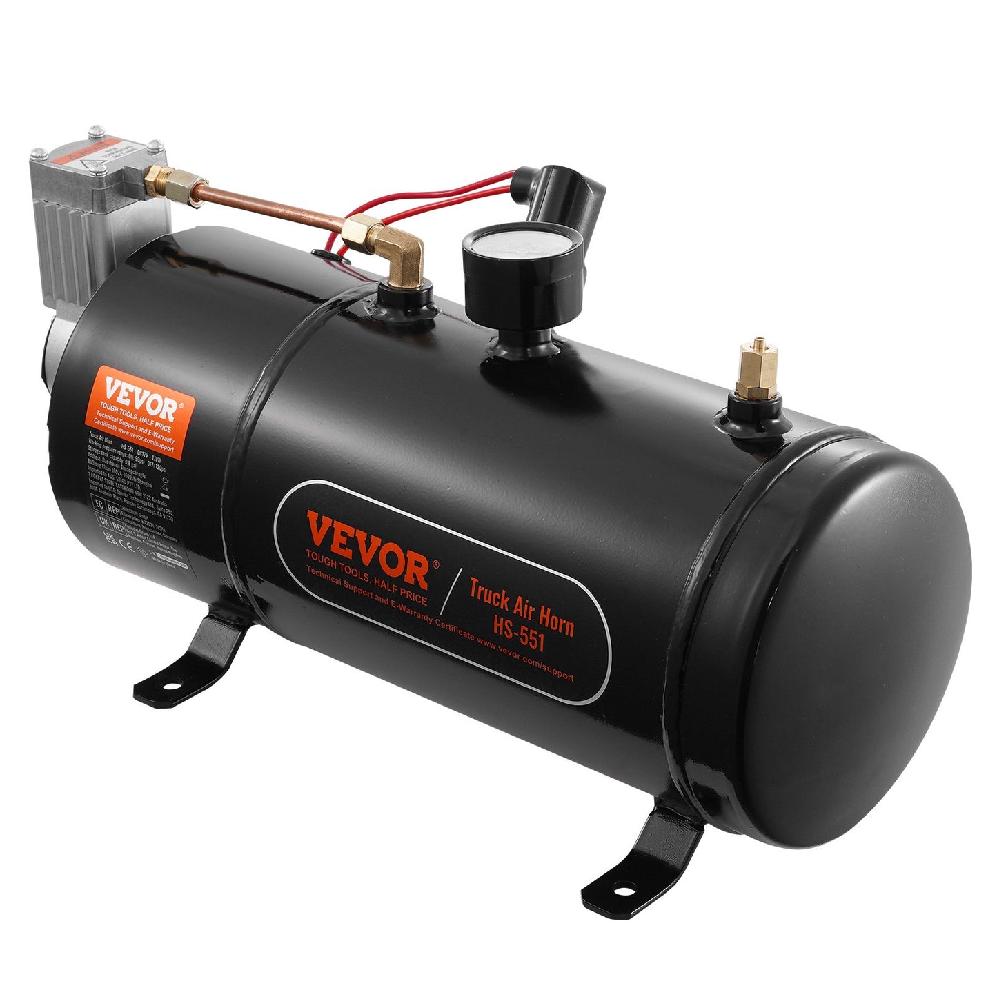 12V luftkompressor med 0,8 Gal/3L tank inbyggt lufthornskompressorsystem
