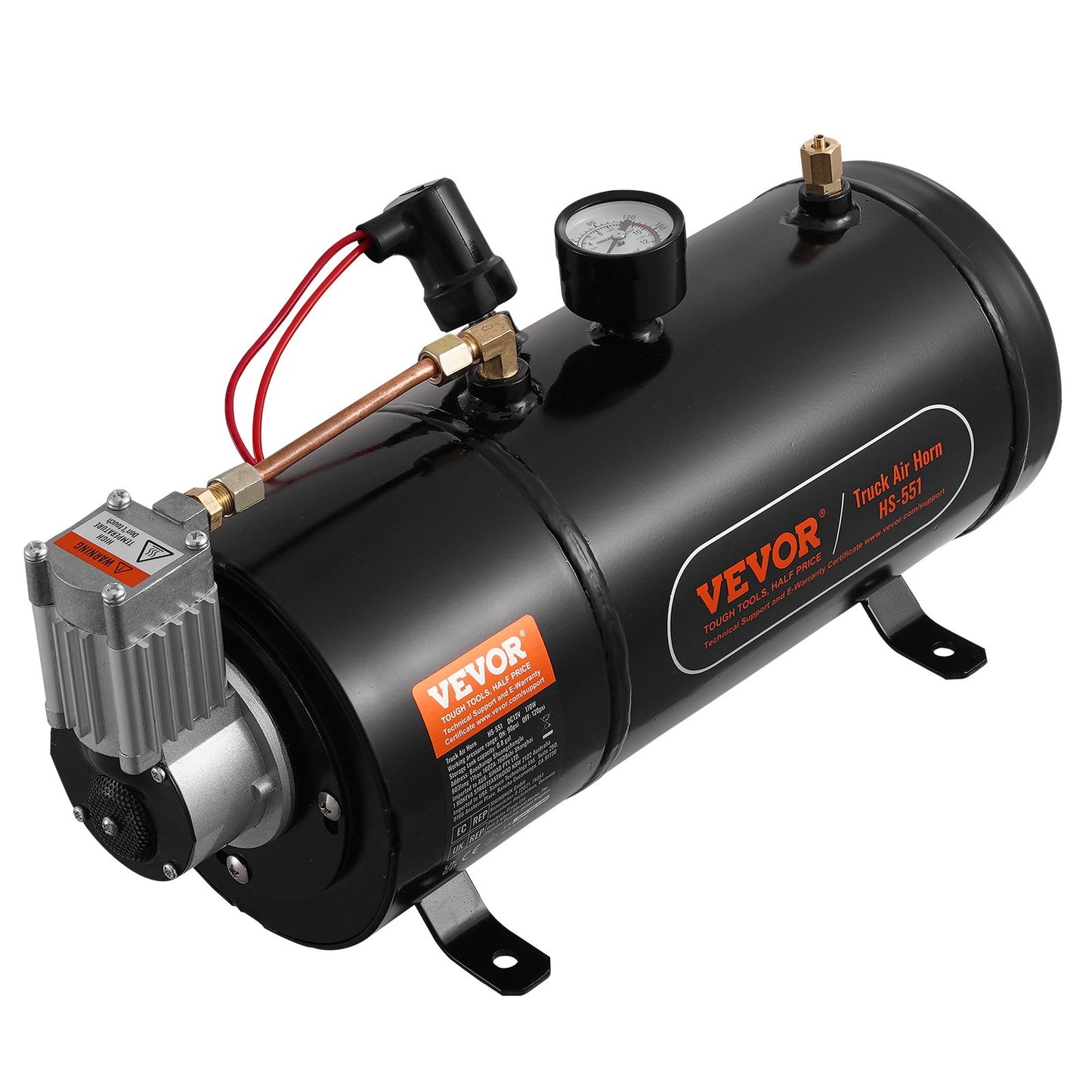 12V luftkompressor med 0,8 Gal/3L tank inbyggt lufthornskompressorsystem