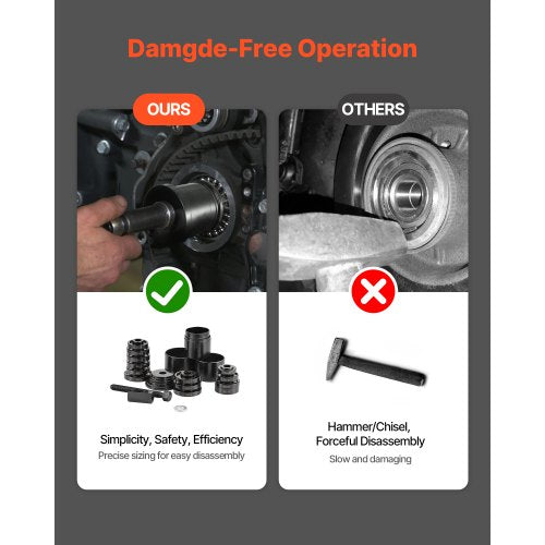Hjullagerspresssats, 23 delar framhjulsdrivna lageravdragare, för demontering och montering av framhjulsdrivna lager, hjullagerverktyg med glidskruv, bussningar, hylsplattor, förvaringsväska |  EU