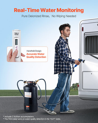 Autowaschanlage mit makellosem deionisiertem Wassersystem und tragbarem TDS-Messgerät