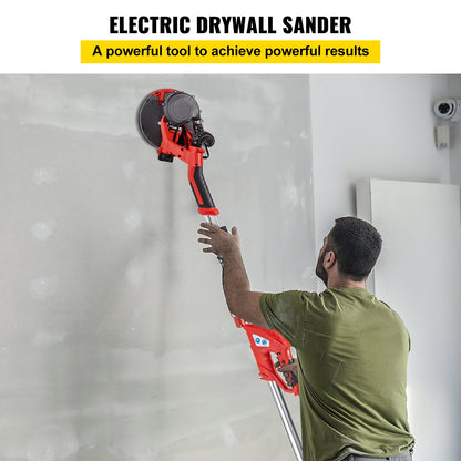 Drywall Sander 750W Electric Drywall Sander Foldable Sheetrock Sander with Telescopic Handle Electric Sander Variable Speed 800-1750RPM Wall Sander with LED Lights and Vacuum Bag, 6 Sanding Pads