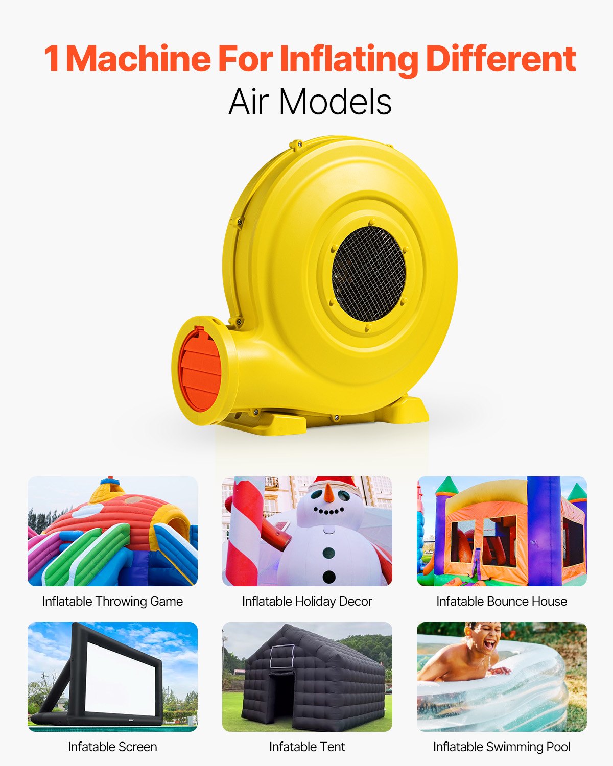 Inflatable Bounce House Blower 1.2&amp;1.3HP 950W for Commercial Bounce House