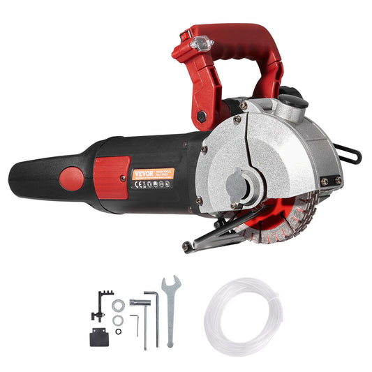 Wall Chaser 34 mm Skärdjup Väggspår Skärmaskin 42 mm Skärbredd Väggskärmaskin 4800W Väggskärmaskin Med 5 sågblad 125 mm Diameter 6200r/Min med infraröd stråle
