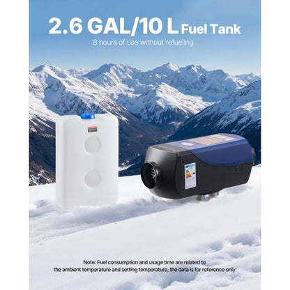 Dieselvärmare Bärbar Dieselluftvärmare 8KW DC 12V/24V 10 L Stor Tank |  EU