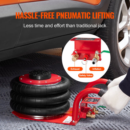 Triple Bag Air Jack 3 Ton/6600 lbs pneumatiskt uttag för bil-SUV-lyft