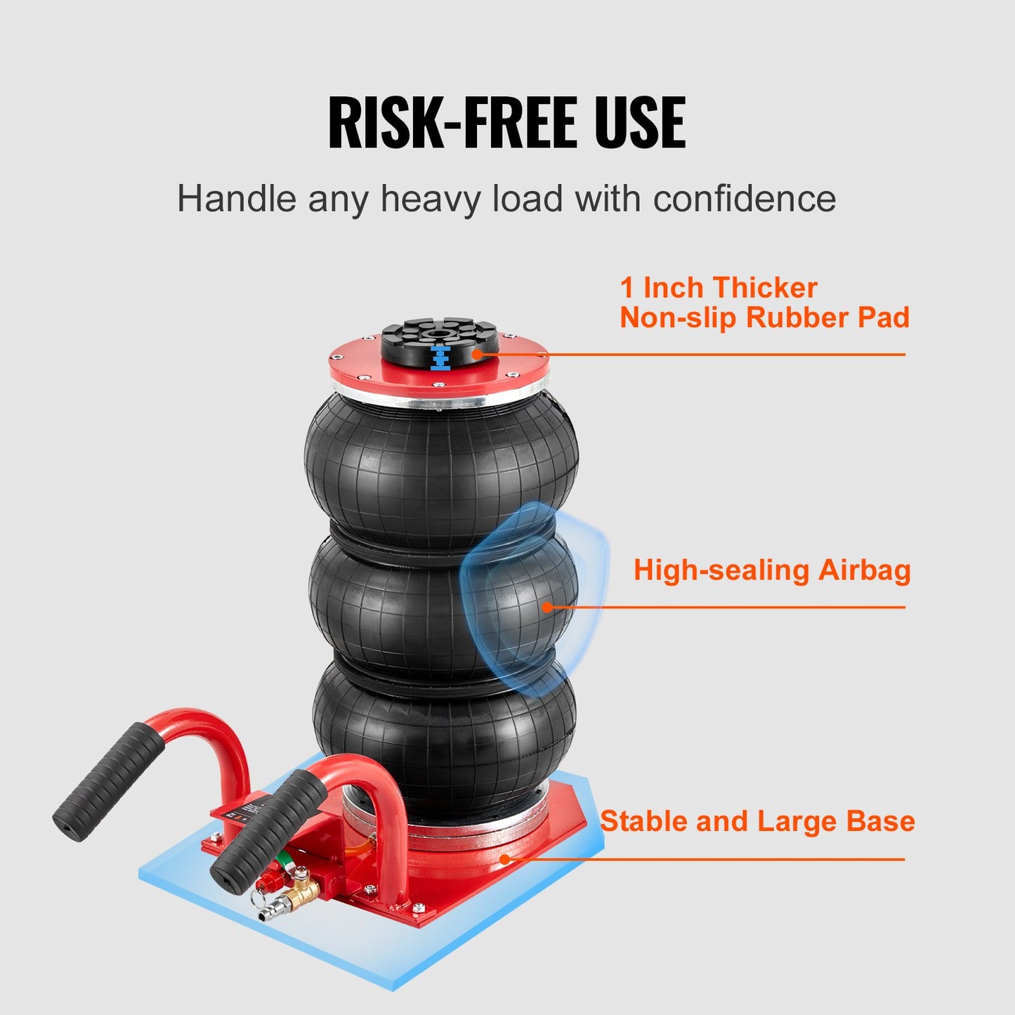 Triple Bag Air Jack 3 Ton/6600 lbs pneumatiskt uttag för bil-SUV-lyft