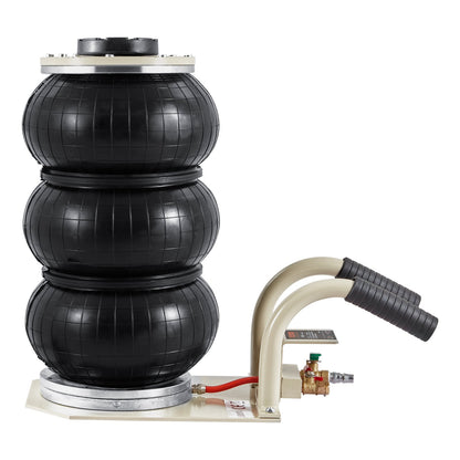 Air Jack, 3 Ton/6600 lbs Triple Bag Air Jack, Airbag Jack med sex stålrör, lyft upp till 17,7 tum/450 mm, 3-5 s snabblyftande pneumatisk domkraft, med sidohandtag för bil, garage, reparation (vit )